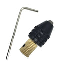 Super Tight Micro Chuck Set For Small Drill Bits 0.3-3.4mm Brass Collet Holder with hex key for hobbyist metalworking.