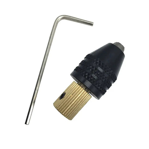 Super Tight Micro Chuck Set For Small Drill Bits 0.3-3.4mm Brass Collet Holder with hex key for hobbyist metalworking.