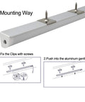 Mounting instructions for 6-Pack 1ft Aluminum LED Channel System With V Shape Diffuser Cover End Caps And Mounting Clips For Indoor LED Strips