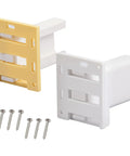 Built Tough Two Pack Drawer Slide Sockets And Track Back Plates with nylon brackets and six screws for cabinet rails.
