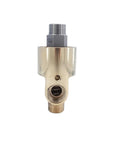 Built Tough Brass Rotary Swivel Fitting Two Way Thread For Hydraulic Water And Air Lines Double Head Design One And A Half Inch Left Hand Thread High Temperature Up To One Hundred Twenty Celsius HS X Compatible brass swivel fitting front view