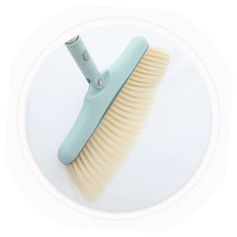 Top Shelf Long Handle Dustpan And Broom Set For All Hard Floors, No Sweat Sweeping Kit For Wood Tile And Laminate, Gotta Love This Sturdy Home Cleaning Supply That Makes Daily Dusting A Total Breeze Now - close-up of sky blue broom head.