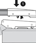 Installation guide for Soft Close Damper Hinges for Kitchen Cabinets and Drawers, showing a clip-on mechanism and attachment process.