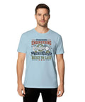 Cool Vintage Blueprint T-Shirt With Caliper Design For Mechanics And Engineers Perfect Garage Gear For Project Planning Or Daily Hangouts, light blue fabric with precision engineering graphic.