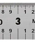 Pro Grade Built Tough 6 Inch Steel Rule With 150mm Metric And Imperial Graduations in satin chrome finish showing clear readouts