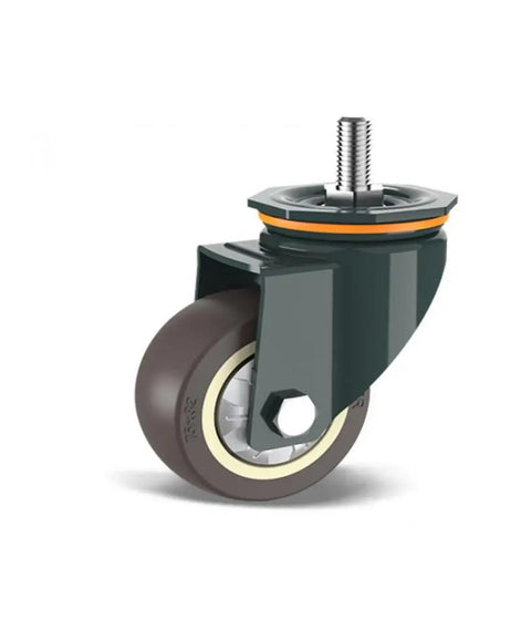 4 Inch Universal Wheel Caster With Brakes, Quiet Rolling, Heavy Duty Load Up To 140Kg, Fits M10 M12 M14 M16 M20 Screws, Brake Wheel For Machinery, Carts, Dollies, And Equipment, Easy Glide For Heavy Goods