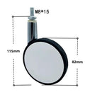 3 Inch Silent Swivel Furniture Casters Four Piece Set With Screw Rod Mount Heavy Duty White Wheels For Tables And Chairs Universal Fit