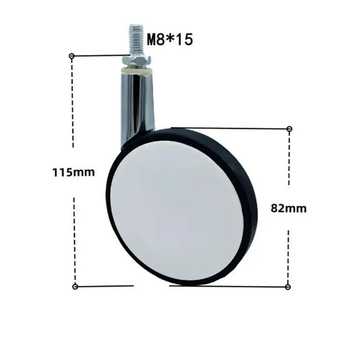 3 Inch Silent Swivel Furniture Casters Four Piece Set With Screw Rod Mount Heavy Duty White Wheels For Tables And Chairs Universal Fit