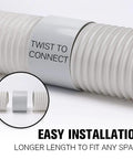 Two Pack Portable Air Conditioner Exhaust Hose With Coupler 5.9 Inch Diameter Anti Clockwise Thread Universal Duct Kit shown with connectors.