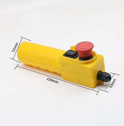 Get The Uybwwv Cop 61drh Crane Control Electric Hoist with ergonomic yellow design, emergency stop button, and control key.