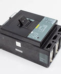 Heavy Duty Workhorse LIL36300 300 Amp 3 Pole 600 Volt Molded Case Circuit Breaker viewed from above with three terminals.