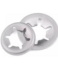 304 Stainless Steel Bearing Retaining Rings And Snap Rings Kit, 13 Sizes From 3mm To 12mm Inner Diameter, Regular Flanged Type Spring Clips, close-up view