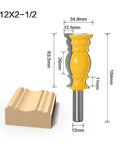 Premium Crown Molding Router Bit For Woodworking Pros With 12mm Or Half Inch Shank, 12mm size, detailed carving tool displayed.
