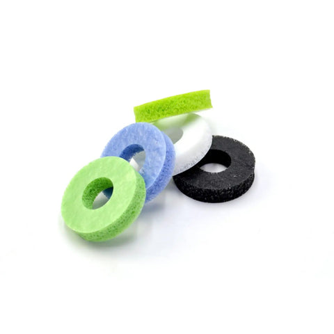 Multicolored sponge motion control grips from Ten Pack Controller Aim Assist Rings For Thumbsticks With Sponge Motion Control Grips To Boost Precision And Stability On Consoles And PC Gaming For Serious Gamers.