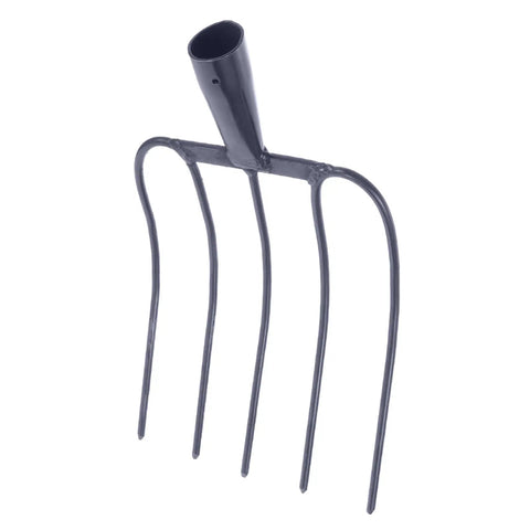 Heavy Duty 4 Tine Manure Fork For Gardening And Farming With Ergonomic Handle Pro Grade Durable Pitch Fork in dark blue