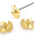 Beefed Up 35mm Copper 5 Blade RC Boat Propeller With M4 Shaft Left Hand Spin displayed with detailed blades and shaft