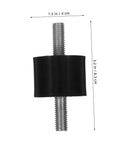 Four Pack Vibration Shock Absorbers For Fitness Equipment Mounts, Easy Install Anti Vibration Dampers For Quieter Operation And Steady Stability, Isolation Tools For Air Compressors And Bicycles black rubber mount with threaded studs, 3.2 in x 1.5 in