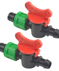 10 Pack Drip Irrigation Switch Valves Kit For 16 To 17 mm Drip Tape Tubing Universal Quick Connect Couplings Green and Red