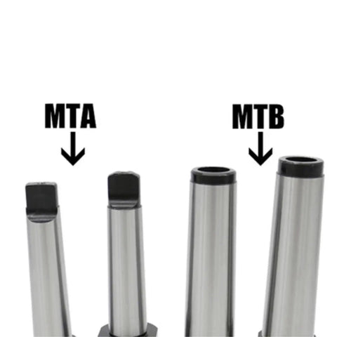 Top Grade MT4 ER32 Spring Collet Chuck With Morse Taper Holder showing MTA and MTB designs, ideal for CNC milling setups.