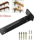 Beefy Heavy Duty Shelf Brackets 150 To 500mm Black Steel L Shaped Wall Mount For Shelves Floating Bookcase DIY Kitchen Garage 36 Kg