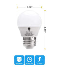 Eight Pack 3W LED Light Bulbs E26 Base 120V Warm White 3000K, 25W Equivalent, Energy Saving Night Light Bulbs product diagram