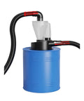 2.5 Inch Woodworking Dual Filtration Cyclone Dust Collector with beefy turbocharged suction, blue barrel, black hose