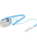 Antistatic ESD Wristband With Metal Grounding Strap, Adjustable 6.5 To 9 Inch Wrist Girth, Blue, 0.7 Inch Wide, 21.6 Inch Cable.
