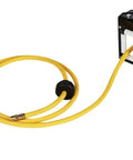 Beefy Heavy Duty Steel Retractable Hose Reel For Air And Water Three Eighths Inch By Fifty Feet Hybrid Polymer Hose Max 300 PSI
