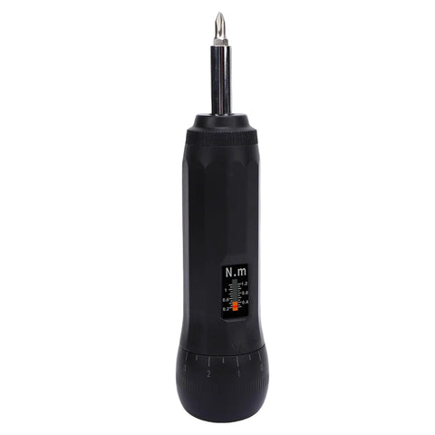 Fabater Preset Torque Wrench With S2 Bit Set And 1/4 Inch Hex Drive showing the torque adjustment scale and ergonomic grip.