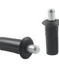 Legit Heavy Duty 10 Piece Spring Loaded Cabinet Door Repair Pins Black Durable Plastic And Reinforced Steel Core showing two repair pins.