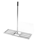 Stainless Steel Telescopic Lawn Leveling Rake With Long Handle Heavy Duty Garden Leveler Tool For Sand And Soil Surfaces Leveling Feature