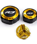6061 T6 Aluminum Brake Fluid Reservoir Cover for YZF R7 Motorcycle Front and Rear Cap Protector Leakproof Fuel Tank Cap
