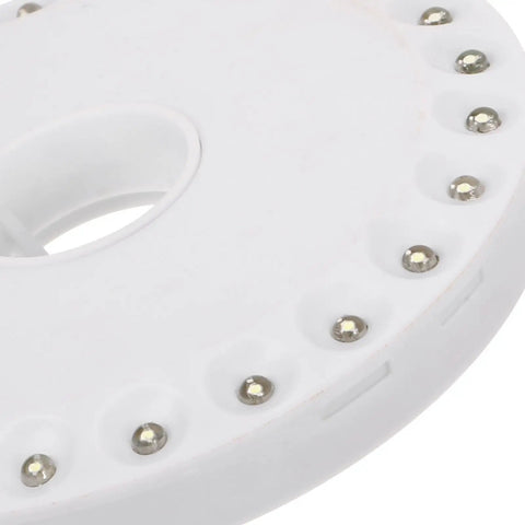 Close-up of LED lights on a Portable Round Camping Lantern With LED Lights For Outdoor Use Waterproof Tent Light For Hiking And Survival Emergency Lighting That Keeps You Lit All Night Durable Battery Saver Design For Rough Weather And Long Trips