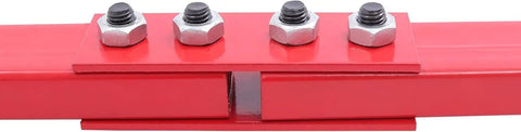 Heavy Duty Machinery Skates Featuring Killer 4409 Pound Load Rating And Smooth Rolling 360 Swivel Polyurethane Rollers close-up of red metal bracket with bolts
