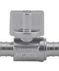 One Quarter Turn Straight Stop Valve One Half Inch PEX To One Half Inch PEX Lead Free Brass Chrome Plated For Faucet Or Toilet Install