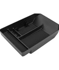 No Sweat Custom Fit Center Console Organizer Tray For Tesla Cybertruck 2024 And 2025 Models matte black four slot design.
