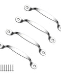 Four Pack 3.5 Inch Stainless Steel Door Pull Handles With Screws, 76mm Center Spacing, Durable Cabinet And Drawer Pulls