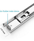 Top Shelf 10 Inch Full Extension Drawer Slides five pair ball bearing side mount detail of nylon rubber silencer for smooth glide