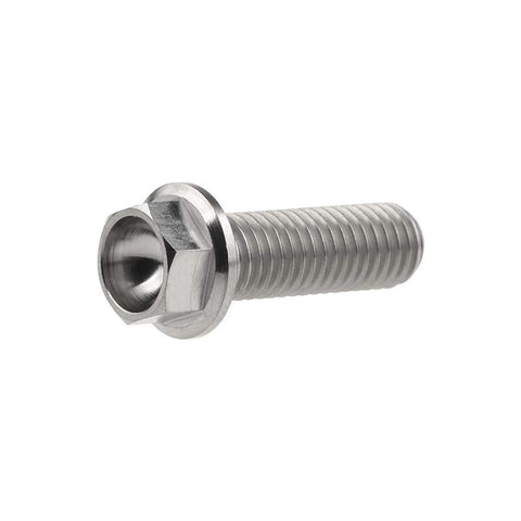 Titanium M8 flange hex bolt, 25mm length, 1.25mm thread pitch