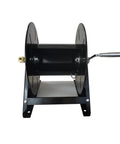 Single Arm Hose Reel And Compact Pipe Coiler Featuring A Smooth Rocker Lever For Zero Stress Water Storage and quick car wash setup.