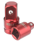 Premium Impact Socket Adapter Set In 1/4 3/8 And 1/2 Inch Sae Sizes For Super Strong Conversion With Cr V Steel Build Perfect Garage Tool Kit red 3/8 to 1/2 drive adapters