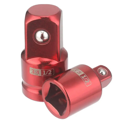 Premium Impact Socket Adapter Set In 1/4 3/8 And 1/2 Inch Sae Sizes For Super Strong Conversion With Cr V Steel Build Perfect Garage Tool Kit red 3/8 to 1/2 drive adapters