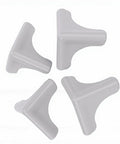 Soft Silicone Corner Protectors With Self Adhesive Edge Covers for tables, desks, and kitchen cabinets in grey, set of four.