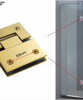 Heavy Duty Brushed Gold Shower Door Hinges With Double Pivot Design And Anti Slip Gasket Built Tough As Nails From 304 Stainless Steel, showing 58mm size.