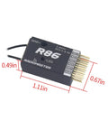 R86 6Ch Receiver With PWM And SBUS Output For FrSky D8 Compatibility Ideal For RC FPV Drones And Transmitters Black Module