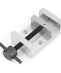 Beefy Metal Machine Vise Z012M for Wood Turning and Metalworking, zinc alloy construction, top view of compact vise with clamp mechanism