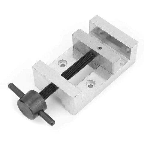 Beefy Metal Machine Vise Z012M for Wood Turning and Metalworking, zinc alloy construction, top view of compact vise with clamp mechanism