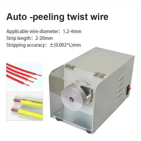 Workhorse All In One Wire Twisting And Stripping Tool For Copper Core Cables with hand-crank mechanism and cutting details.