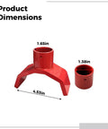 Red Steel Bottle Jack 2 In 1 Adapter With 42 Mm Saddle And 115 Mm Base Universal Bottle Jack Adapter dimensions shown