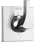 Zura 6 Setting Diverter Trim in Chrome for MultiChoice Valve, modern chrome square design, visible handle for easy installation